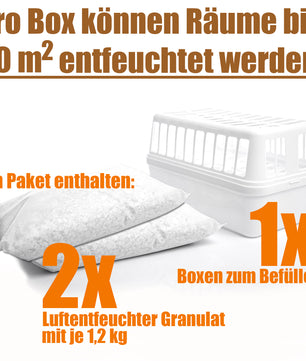 Feuchtigkeitskiller Entfeuchter Raumentfeuchter Luftentfeuchter inkl. 2x1200g Granulat 6