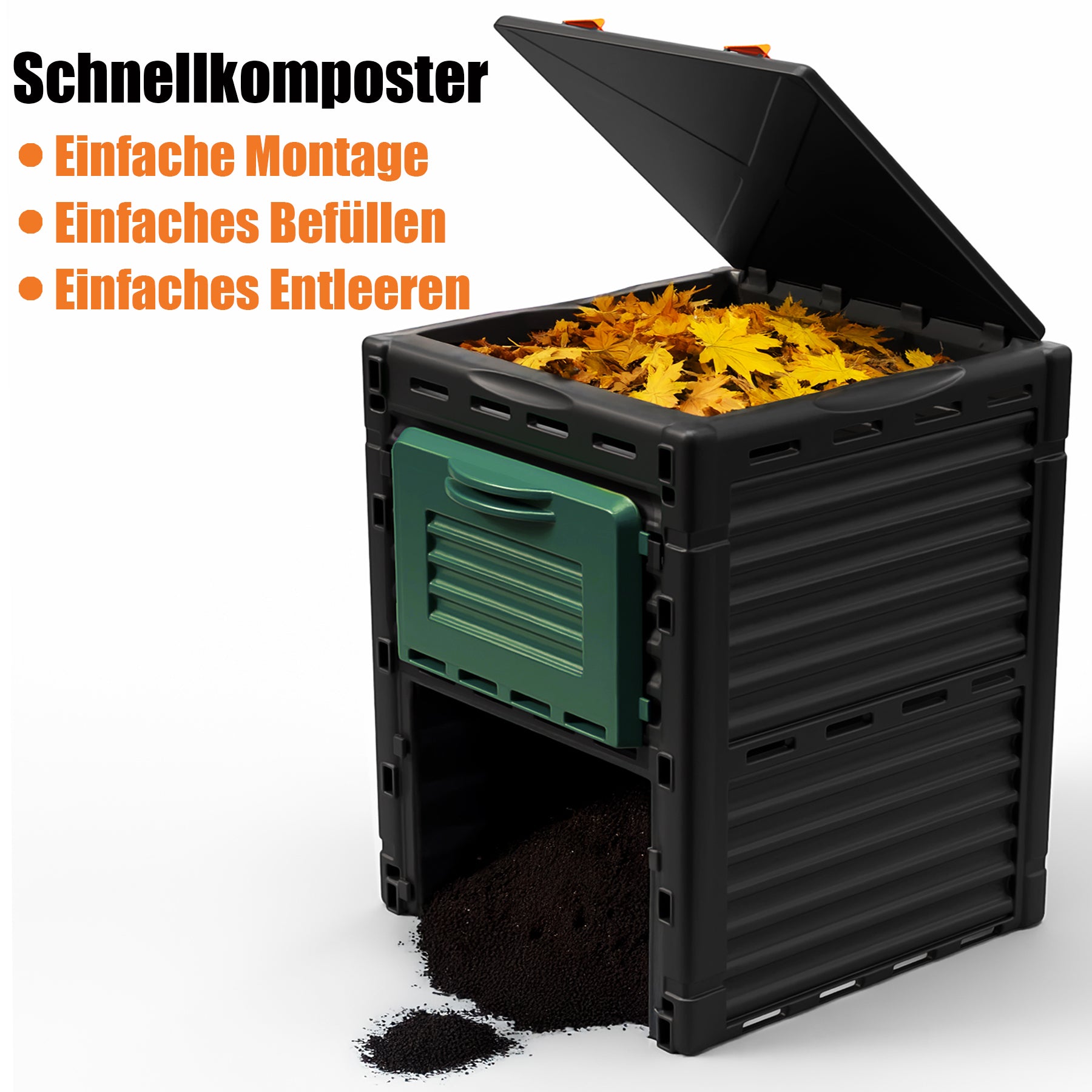 BigDean Komposter Garten 300 Liter – Schnellkomposter aus wetterfestem Kunststoff & Made in Europe 4