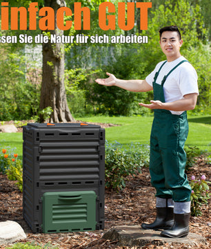 2 Stück Komposter Garten 300 Liter – Schnellkomposter aus wetterfestem Kunststoff Made in EU 2