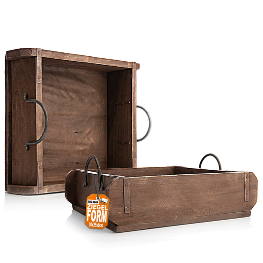 2 Stück vintage Ziegelform in Braun 25x8x30 cm (LxBxH)