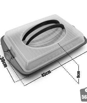 BigDean Kuchen Transportbox Rechteckig mit 2 Tragegriffen ideal für Blechkuchen 3