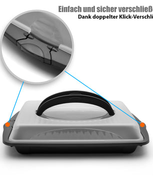 BigDean 2 Stück Kuchen Transportbox Rechteckig ideal für Blechkuchen – Muffin Transportbox 4