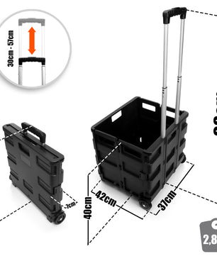 BigDean Einkaufstrolley klappbar belastbar bis 35kg – Einkaufswagen mit Teleskopgriff 3