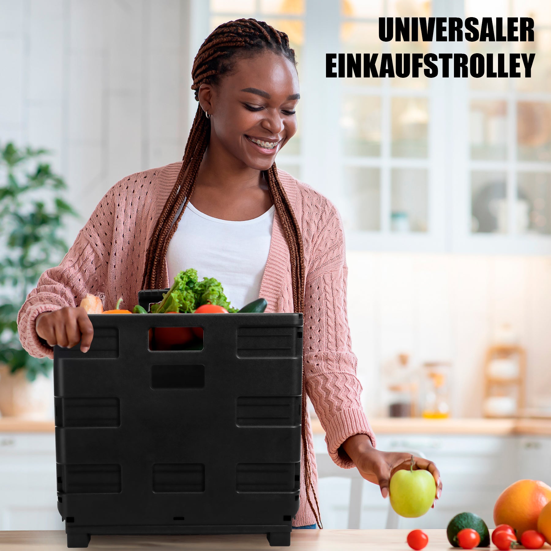 BigDean Einkaufstrolley klappbar belastbar bis 35kg – Einkaufswagen mit Teleskopgriff 4