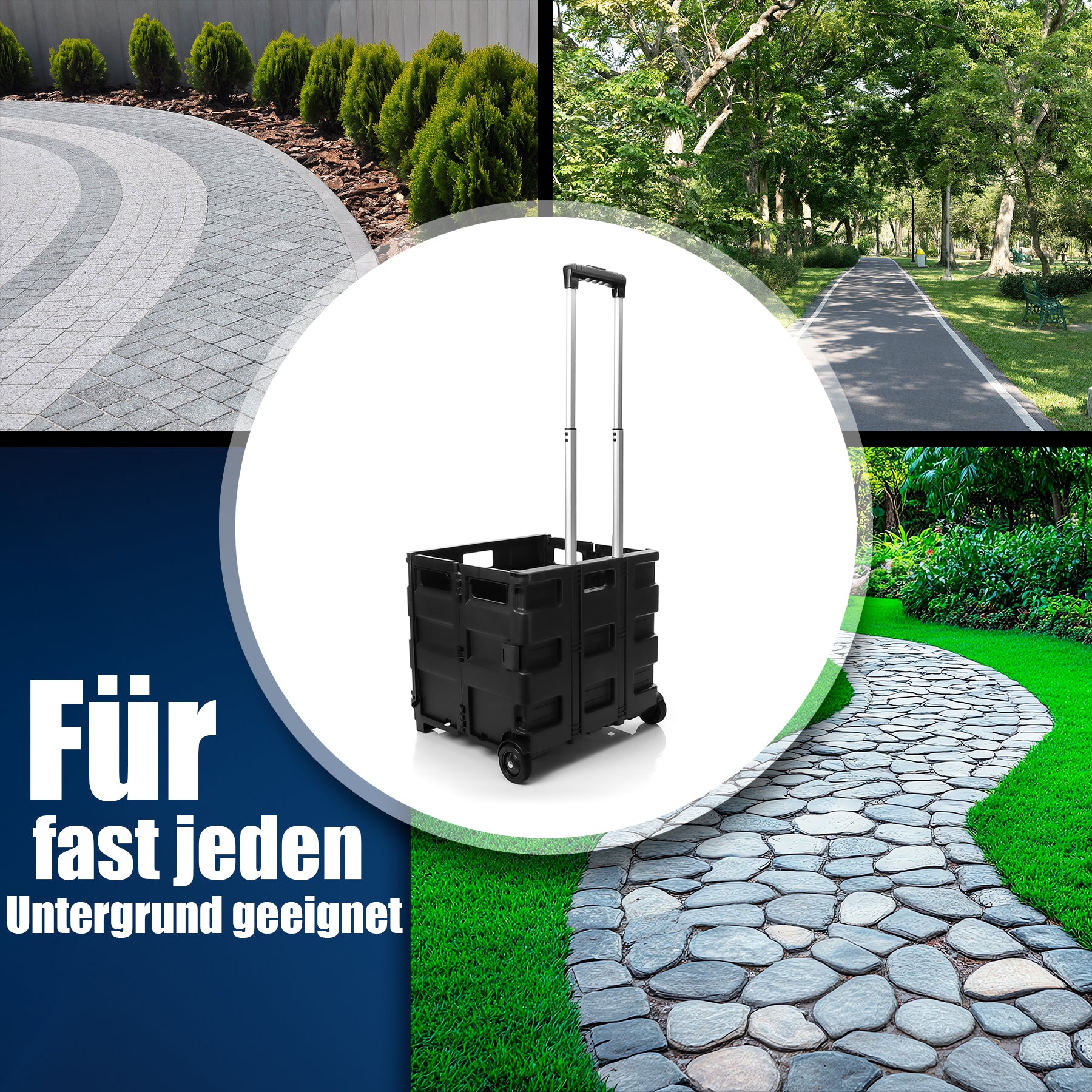 BigDean Einkaufstrolley klappbar belastbar bis 35kg – Einkaufswagen mit Teleskopgriff 5