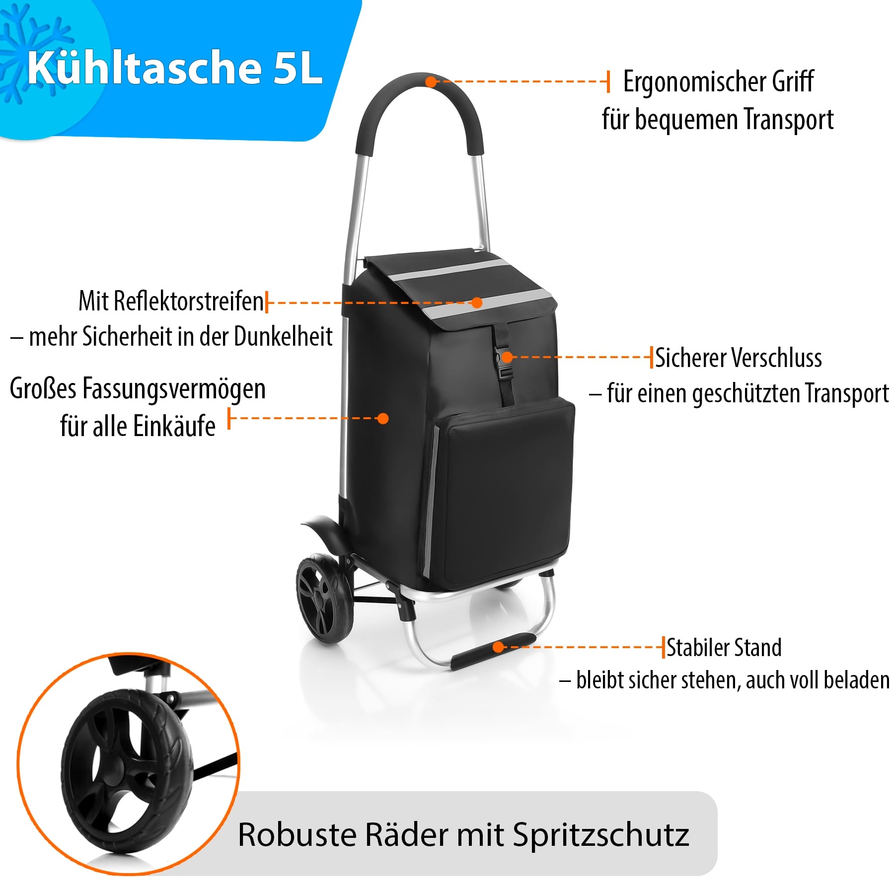 BigDean 2-in-1 Einkaufstrolley klappbar auch als Sackkarre nutzbar 4