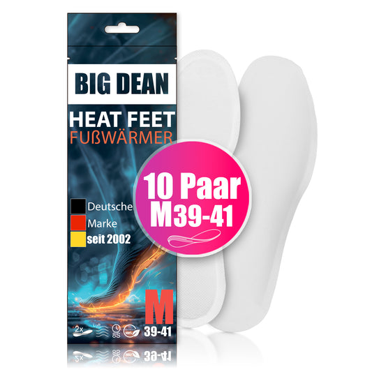 BigDean 10 Paar Fußwärmer – Sohlenwärmer für Schuhgröße 39-41 8h Wärme