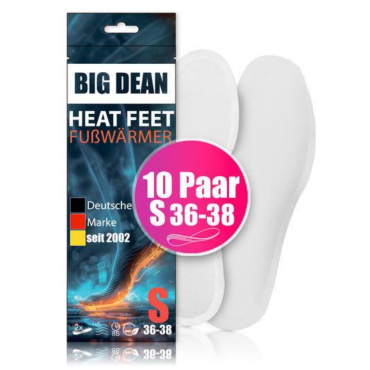 BigDean 10 Paar Fußwärmer– Sohlenwärmer für Schuhgröße 36-38 8h Wärme