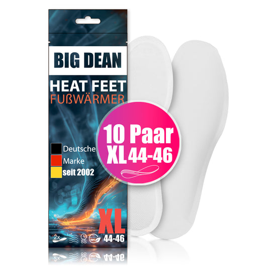 BigDean 10 Paar Fußwärmer – Sohlenwärmer für Schuhgröße 44-46 8h Wärme