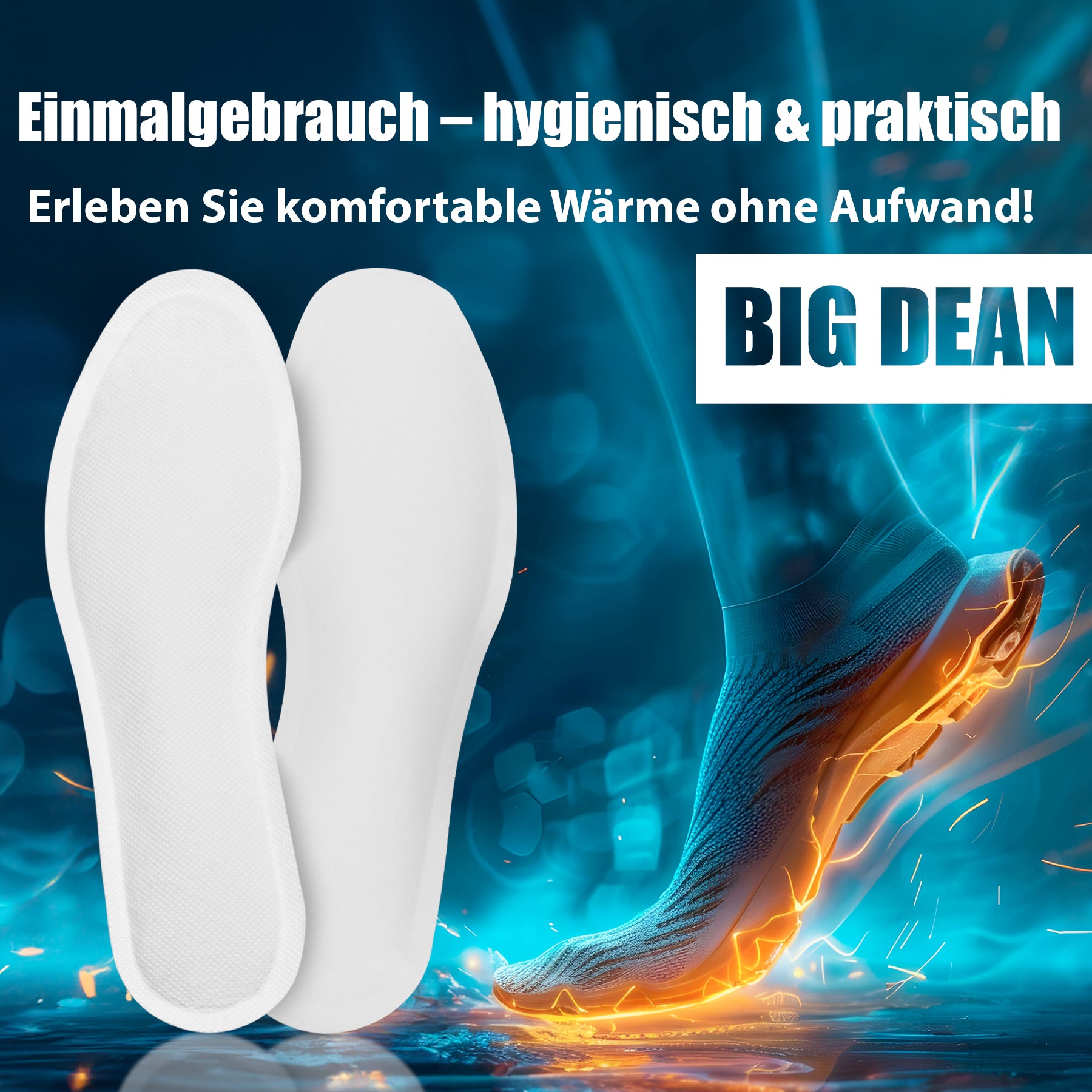BigDean 25 Paar Fußwärmer– Zehenwärmer für Schuhgröße 44-46 8h Wärme 5