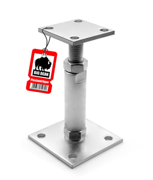 Pfostenträger höhenverstellbar Höhe 150 – 190mm – verzinkt & zum Aufschrauben
