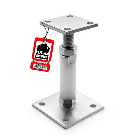 BigDean Pfostenträger höhenverstellbar Höhe 150 – 190mm – verzinkt & zum Aufschrauben image 1