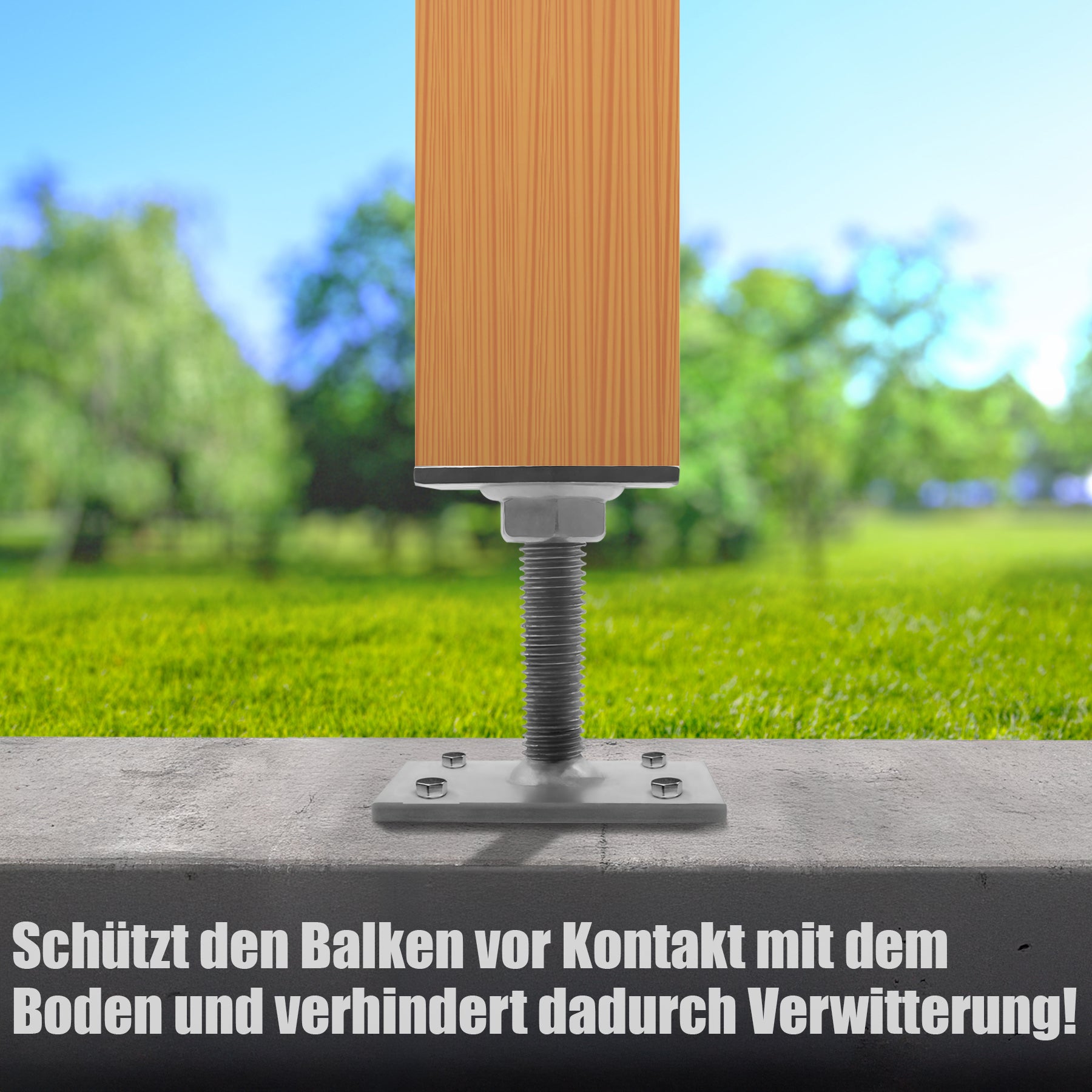BigDean 4 Stück höhenverstellbar Höhe 30– 150mm – verzinkt & zum Aufschrauben 4
