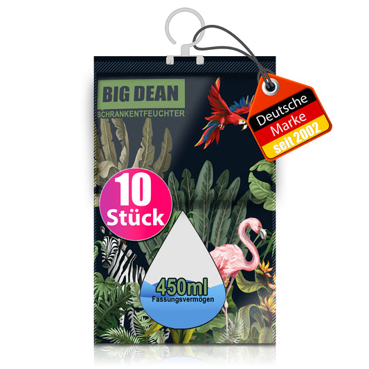 BigDean 10er Pack XL Luftentfeuchter Kleiderschrank - je Beutel bis zu 450ml Entfeuchter Schrank ohne Strom
