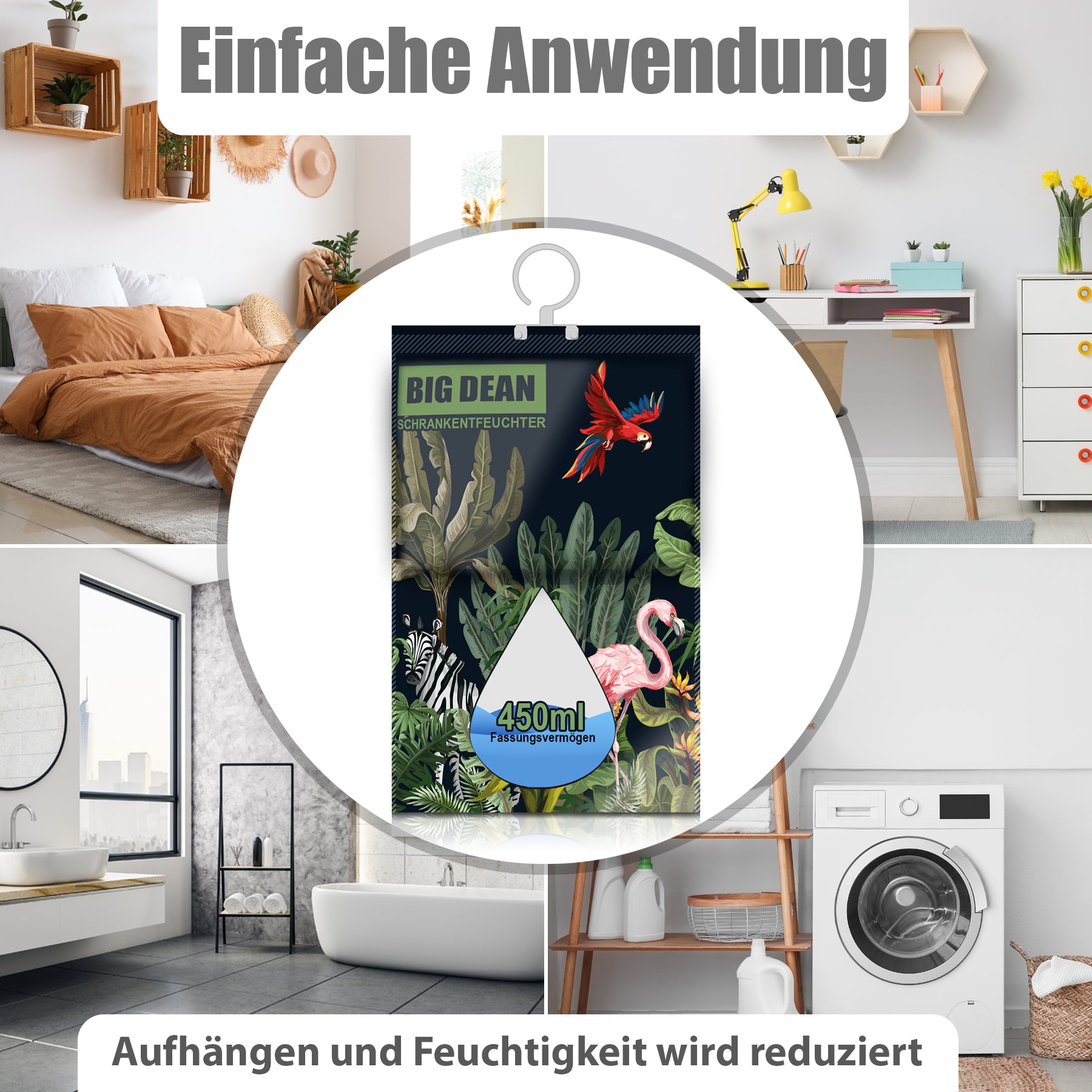 BigDean 10 Stück Luftentfeuchter Schrank ohne Strom – Entfeuchter 6