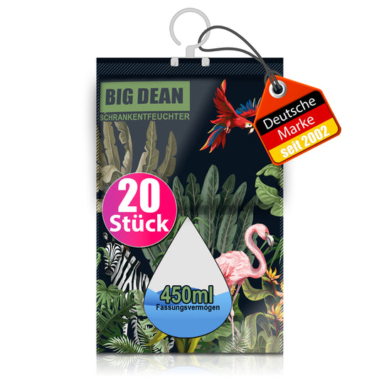 BigDean 20er Pack XL Luftentfeuchter Kleiderschrank - je Beutel bis zu 450ml Entfeuchter Schrank ohne Strom