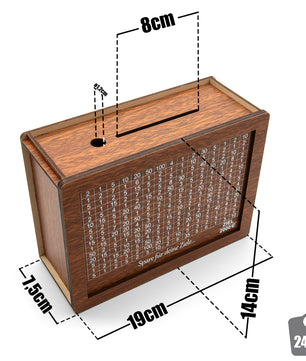 Spardose mit Ziel 2000€ aus Holz – Sparbox mit Geschenkverpackung 3