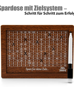 Spardose mit Ziel 2000€ aus Holz – Sparbox mit Geschenkverpackung 5