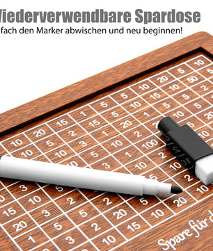 Spardose mit Ziel 3000€ aus Holz – Sparbox mit Geschenkverpackung 4