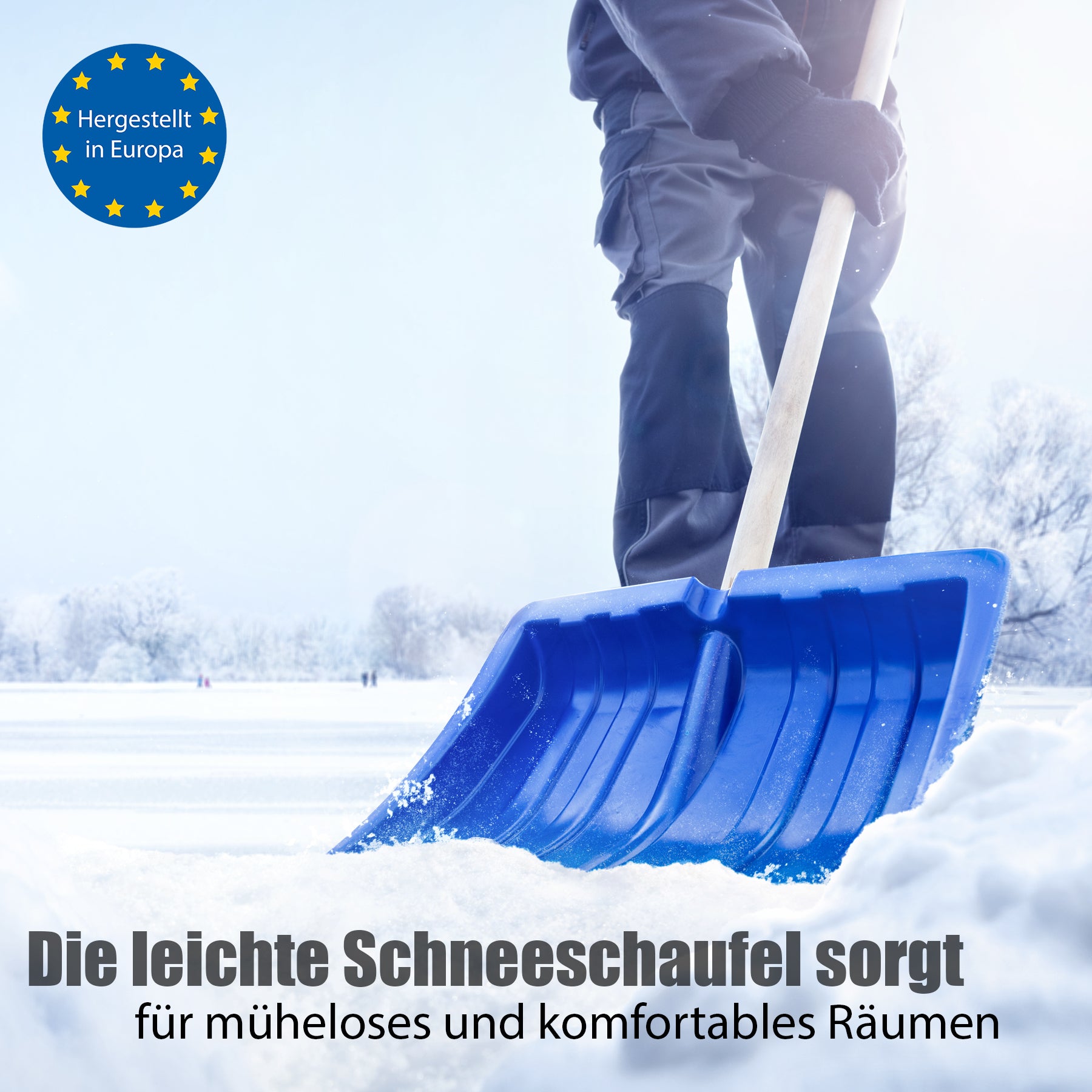 BigDean Schneeschaufel mit Teleskopgriff – Schneeschieber Made in Europe 6