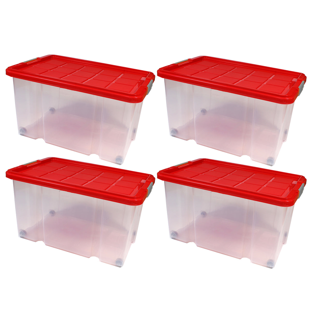 BigDean 4 Stück große Eurobox mit Deckel und Rollen Aufbewahrungsbox 60 X 40 X 32,5 cm image 1