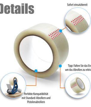 6 Rollen Profi Paketklebeband – Klebeband ultra stark & transparent 2