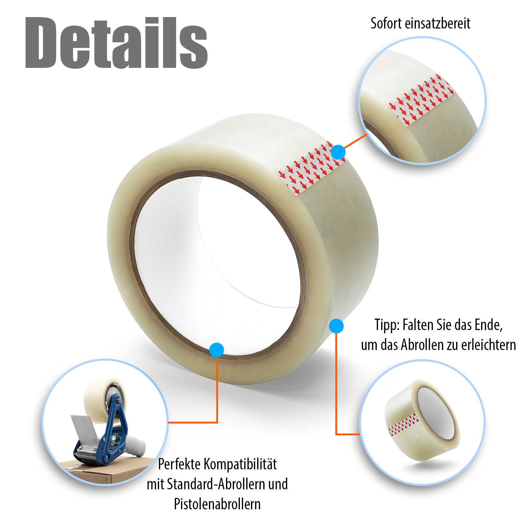 BigDean 6 Rollen Profi Paketklebeband – Klebeband ultra stark & transparent 2