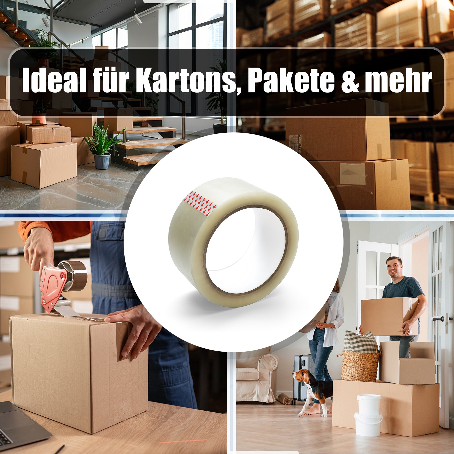 BigDean 6 Rollen Profi Paketklebeband – Klebeband ultra stark & transparent 6