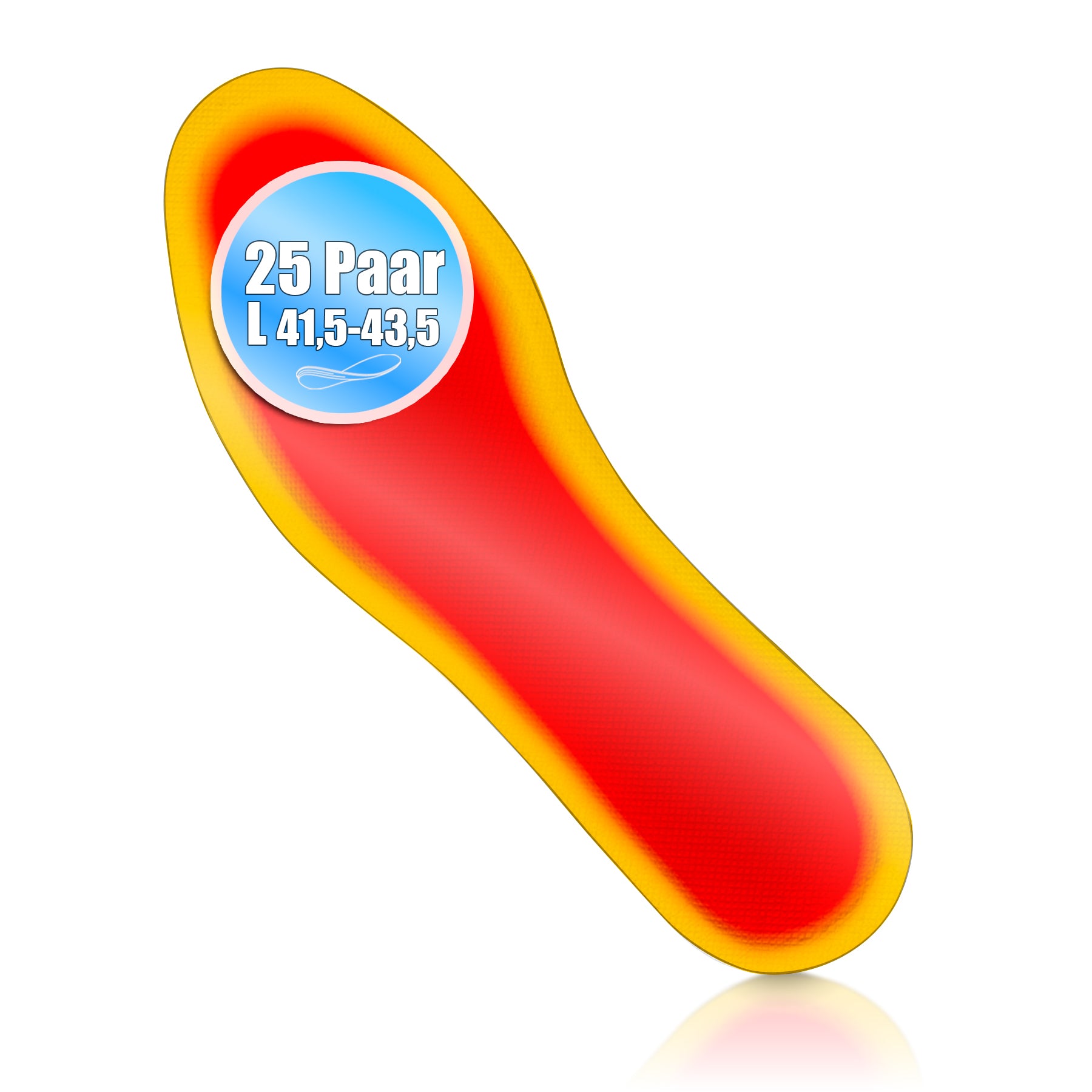 BigDean 25 Paar Fußwärmer – Sohlenwärmer für Schuhgröße 41,5-43,5 8h Wärme – ohne Strom
