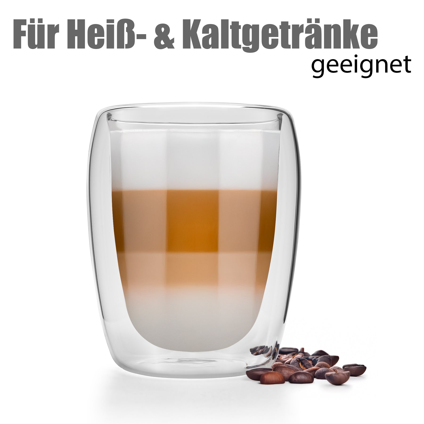 BigDean 2 Stück doppelwandige Latte Macchiato Gläser 300 ml – Kaffeegläser in Geschenkverpackung 6