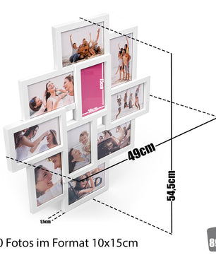 BigDean Bilderrahmen Collage 10x15 cm – Fotorahmen für 10 Fotos 3