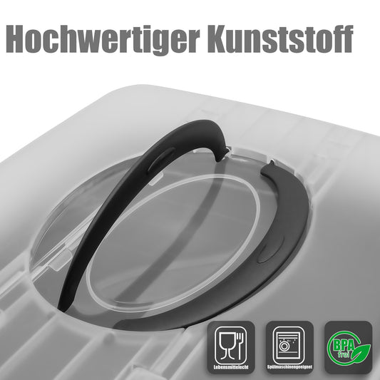 BigDean 2 Stück Kuchen Transportbox XL rechteckig in Anthrazit – Muffin Transportbox Made in Germany 2