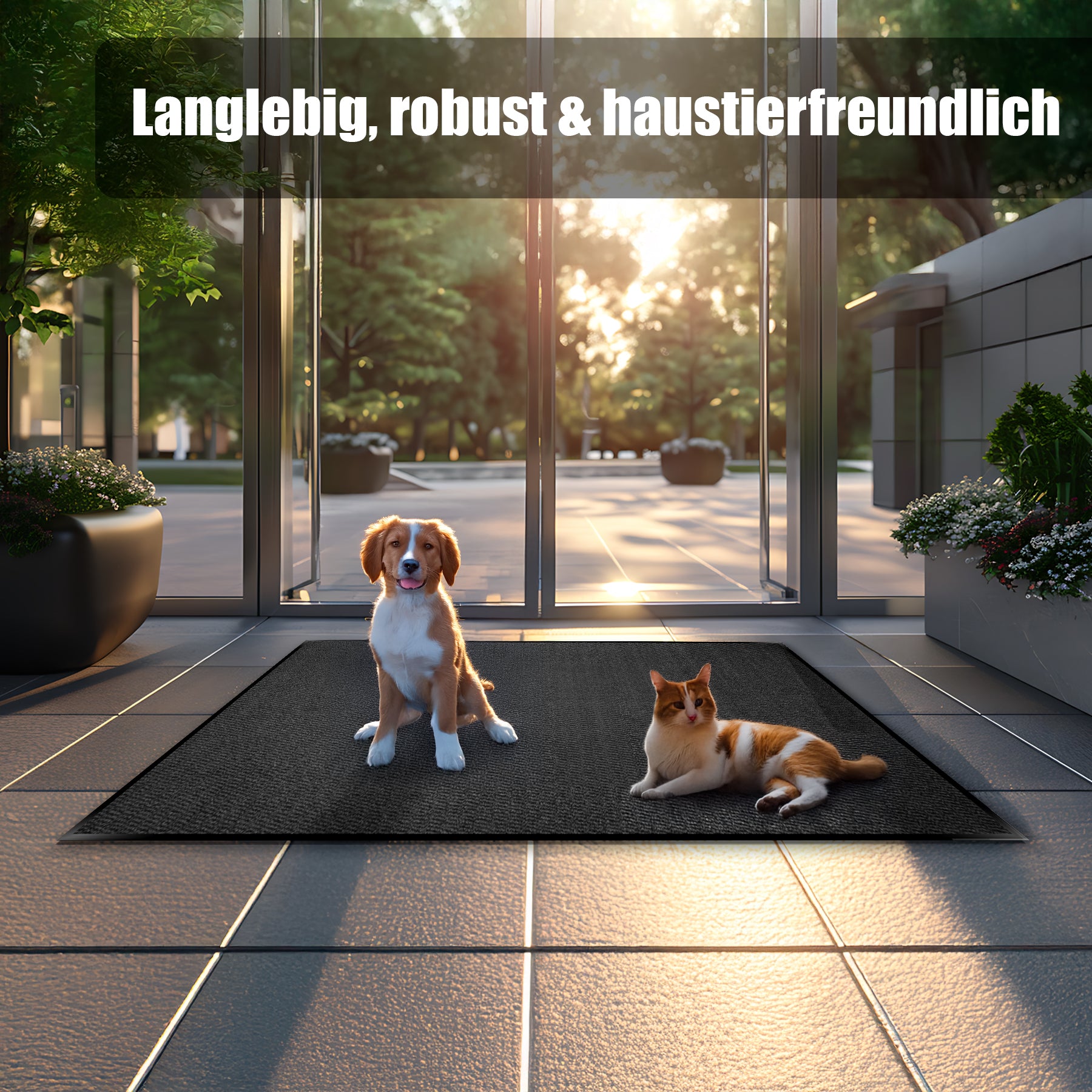 BigDean Schmutzfangmatte 90x150 cm Anthrazit – rutschfeste Fußmatte Made in Europe 5