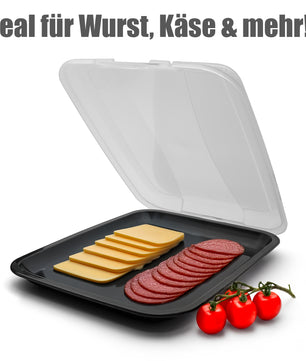 4 Stück Aufschnittboxen für Kühlschrank – stapelbare Aufschnittdosen 6