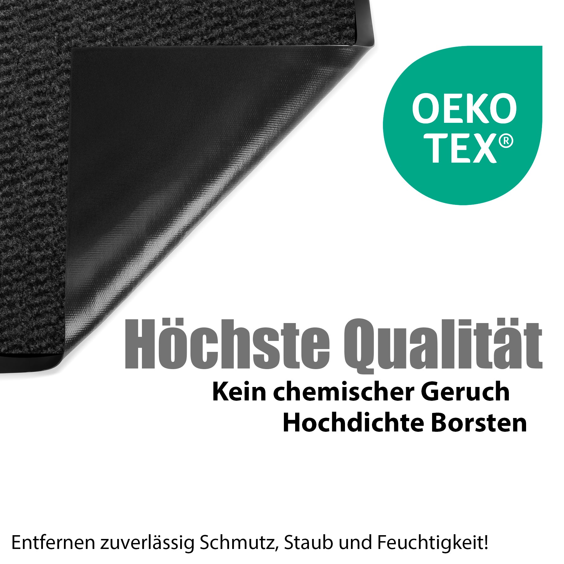 BigDean Schmutzfangmatte 90x150 cm Anthrazit – rutschfeste Fußmatte Made in Europe 6