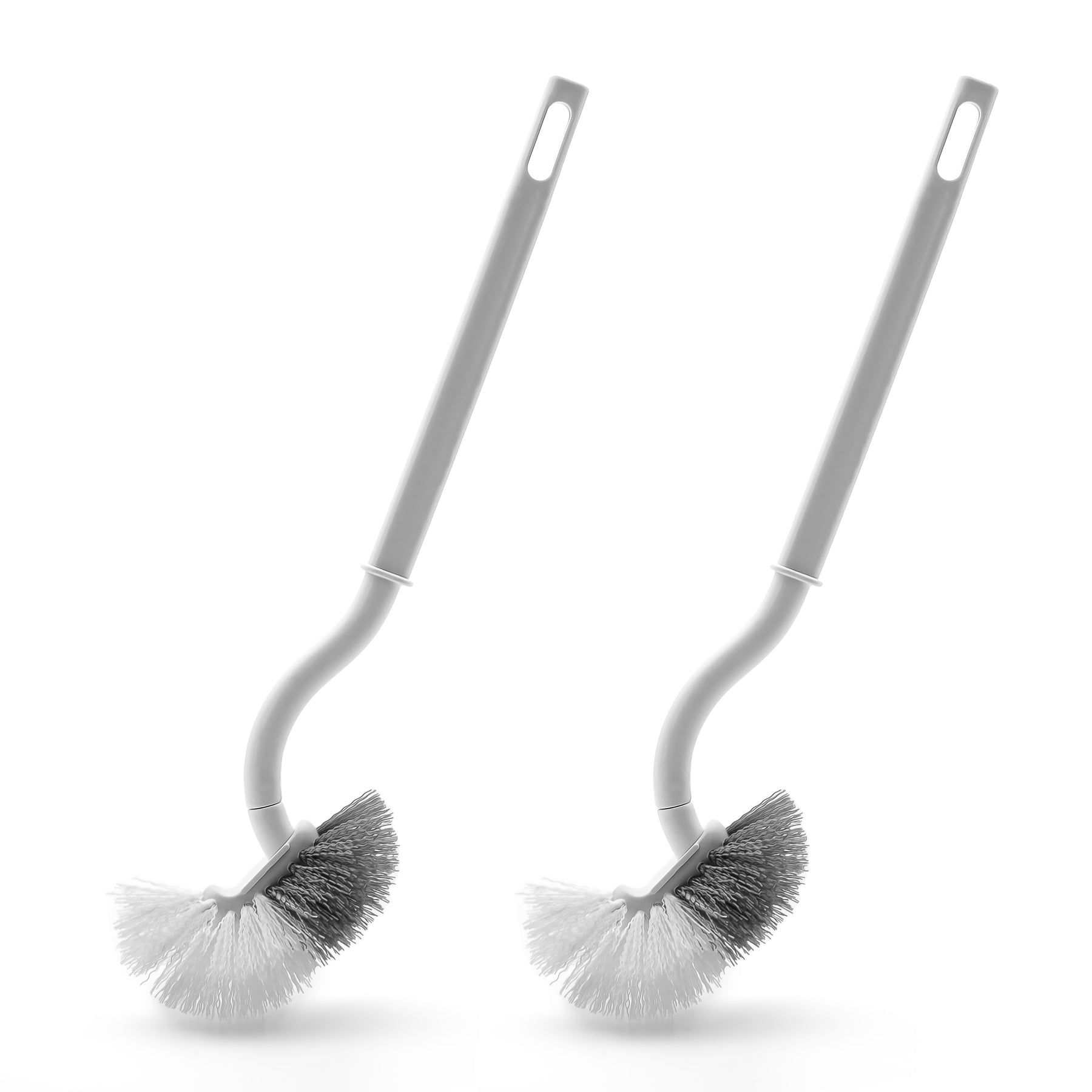 BigDean 2 Stück Klobürste mit Randreiniger – Toilettenbürste mit Klebehaken zum Aufhängen 6