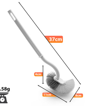 BigDean 2 Stück Klobürste mit Randreiniger – Toilettenbürste mit Klebehaken zum Aufhängen 3