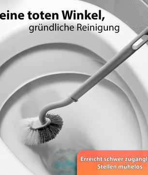 BigDean 2 Stück Klobürste mit Randreiniger – Toilettenbürste mit Klebehaken zum Aufhängen 4
