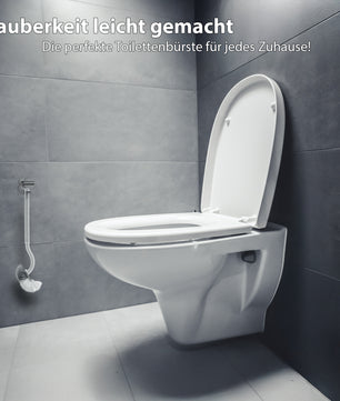 BigDean 2 Stück Klobürste mit Randreiniger – Toilettenbürste mit Klebehaken zum Aufhängen 5