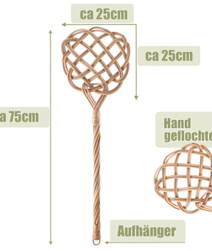 BigDean Teppichklopfer handgefertigt aus Rattan – stabil & robust 5
