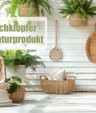 BigDean 2 Stück Teppichklopfer handgefertigt aus Rattan – stabil & robust 2