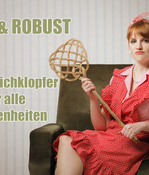 BigDean 2 Stück Teppichklopfer handgefertigt aus Rattan – stabil & robust 4