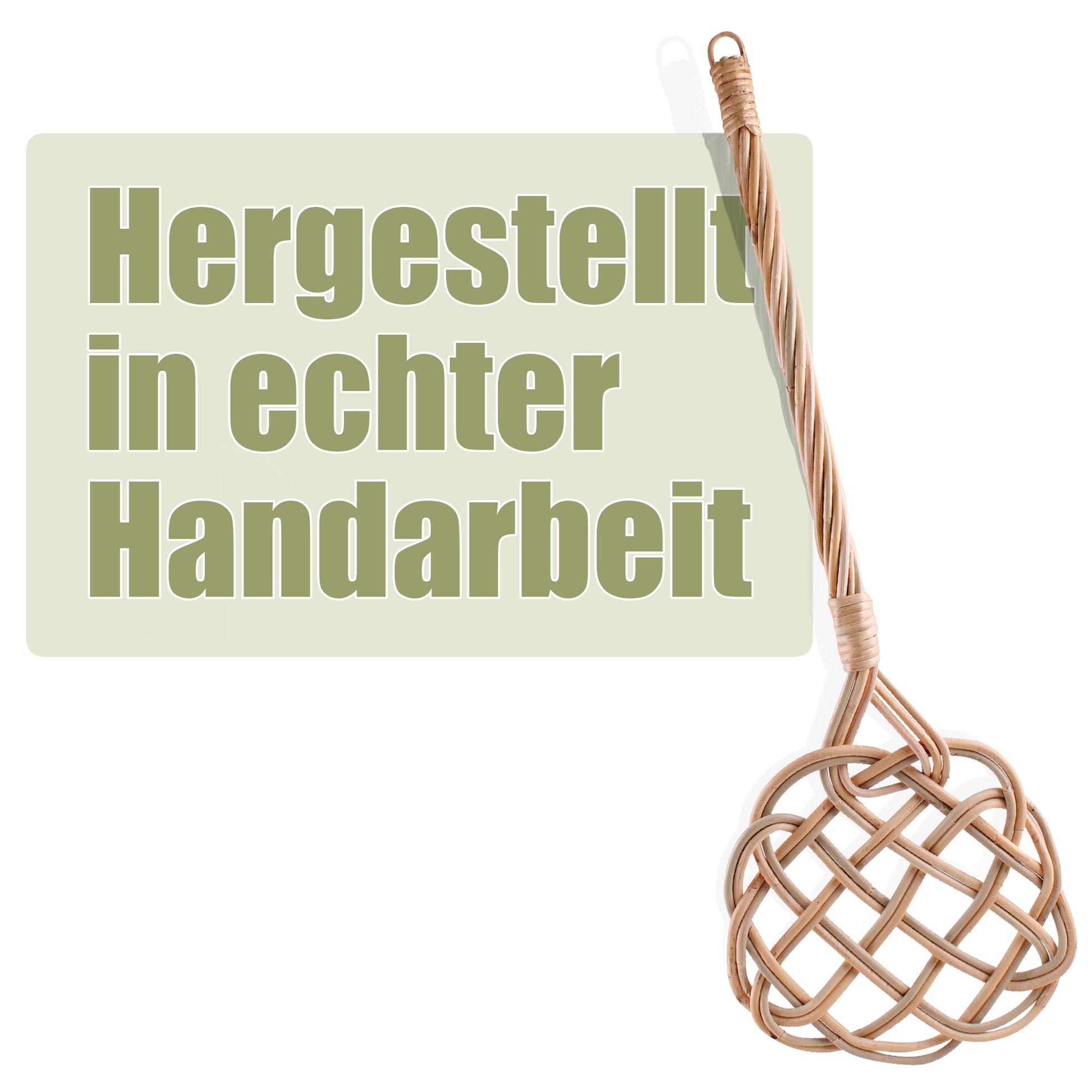 BigDean 2 Stück Teppichklopfer handgefertigt aus Rattan – stabil & robust 6