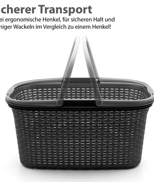 3 Stück Wäschekorb mit Henkel 35L Rattan Design 4