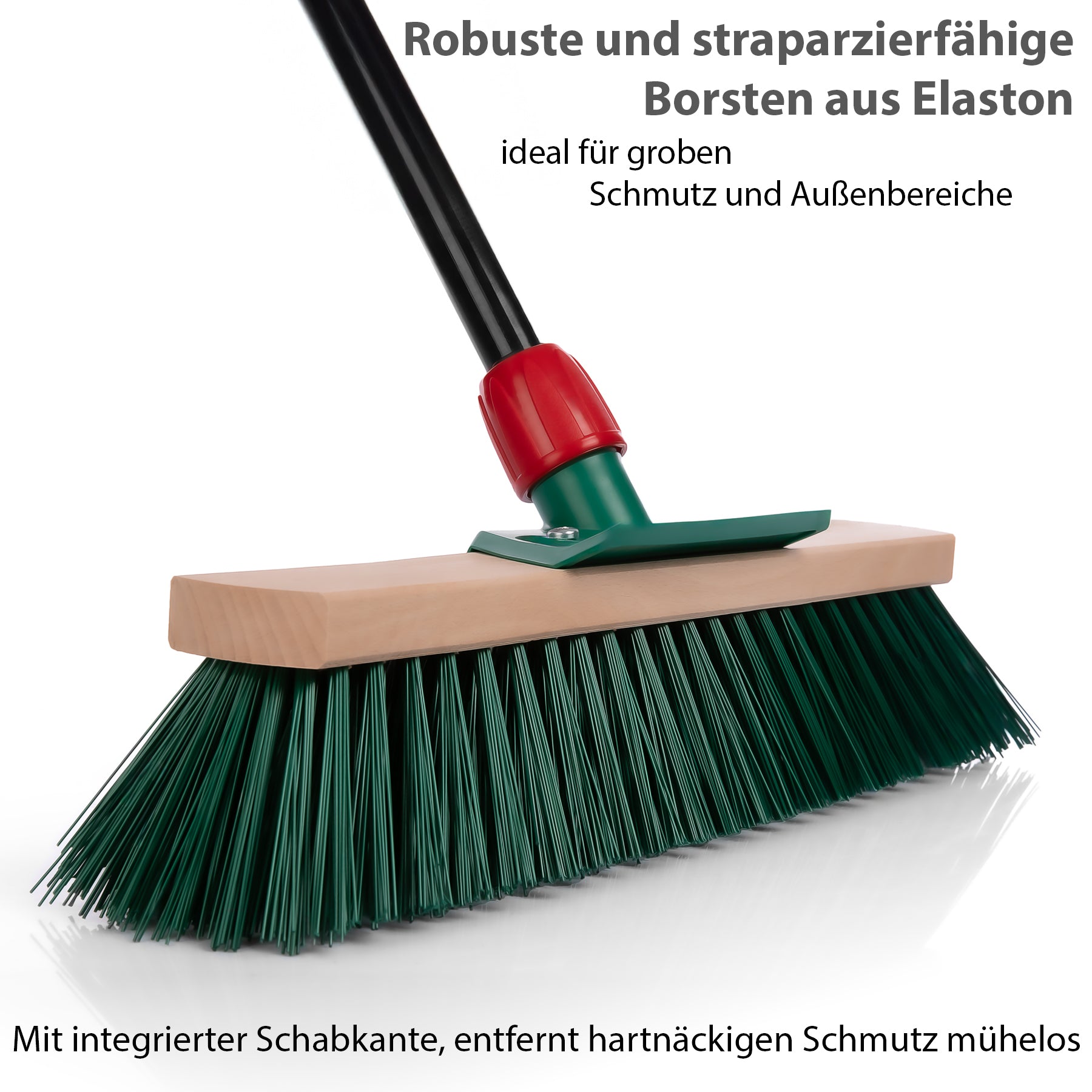 BigDean 2 Stück Straßenbesen mit Teleskopstiel ausziehbar bis 153 cm – Kehrbesen mit Schabkante 6