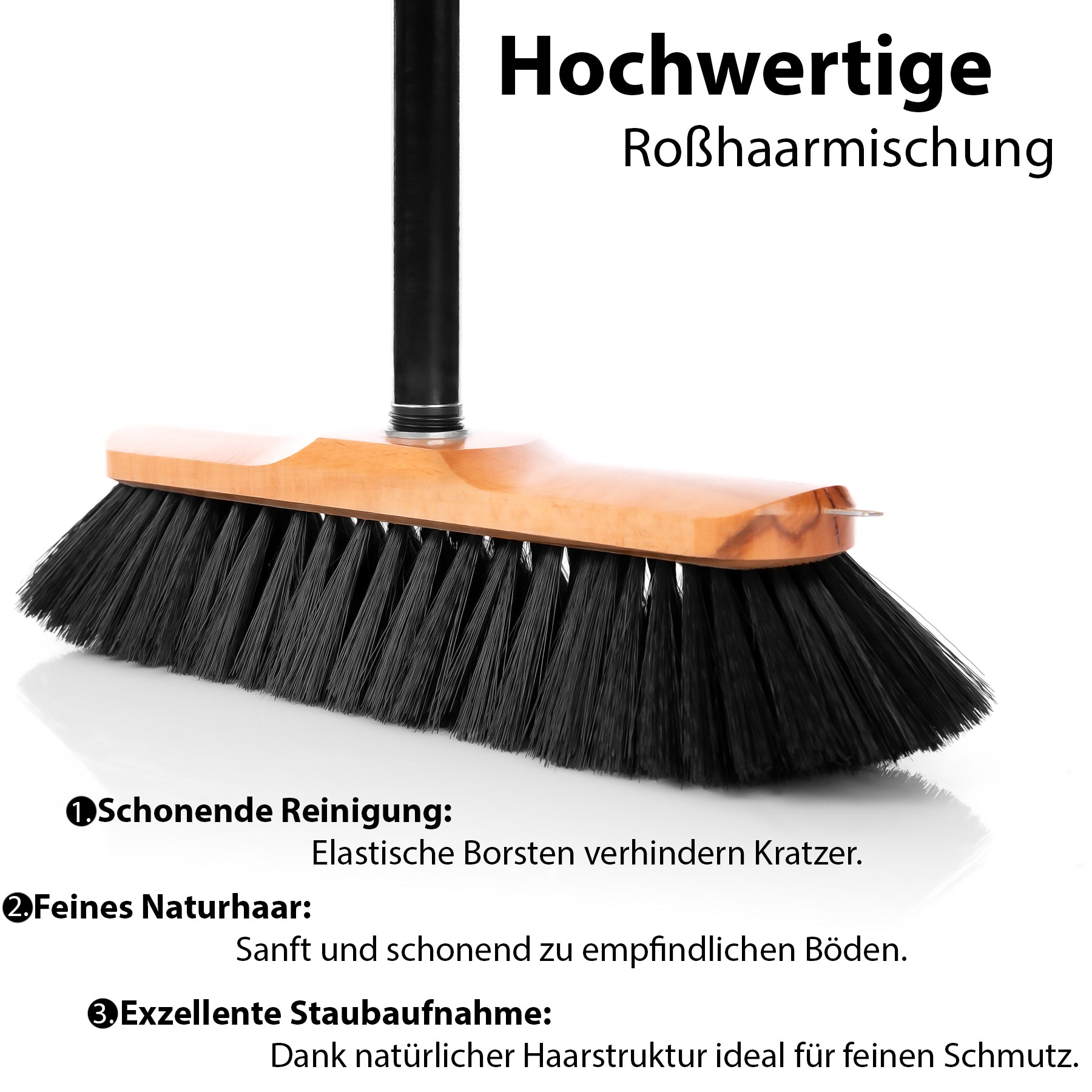 2 Stück Zimmerbesen mit Stiel 150 cm ausziehbar 2