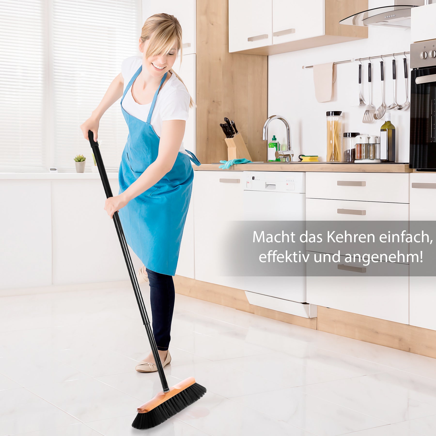 BigDean 2 Stück Zimmerbesen mit Stiel 150 cm ausziehbar 4