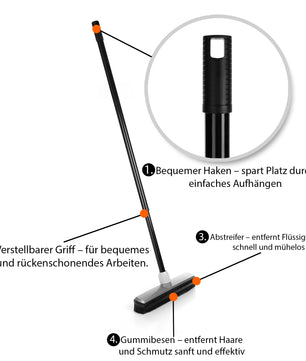 BigDean Gummibesen mit Stiel ausziehbar bis 150 cm 4