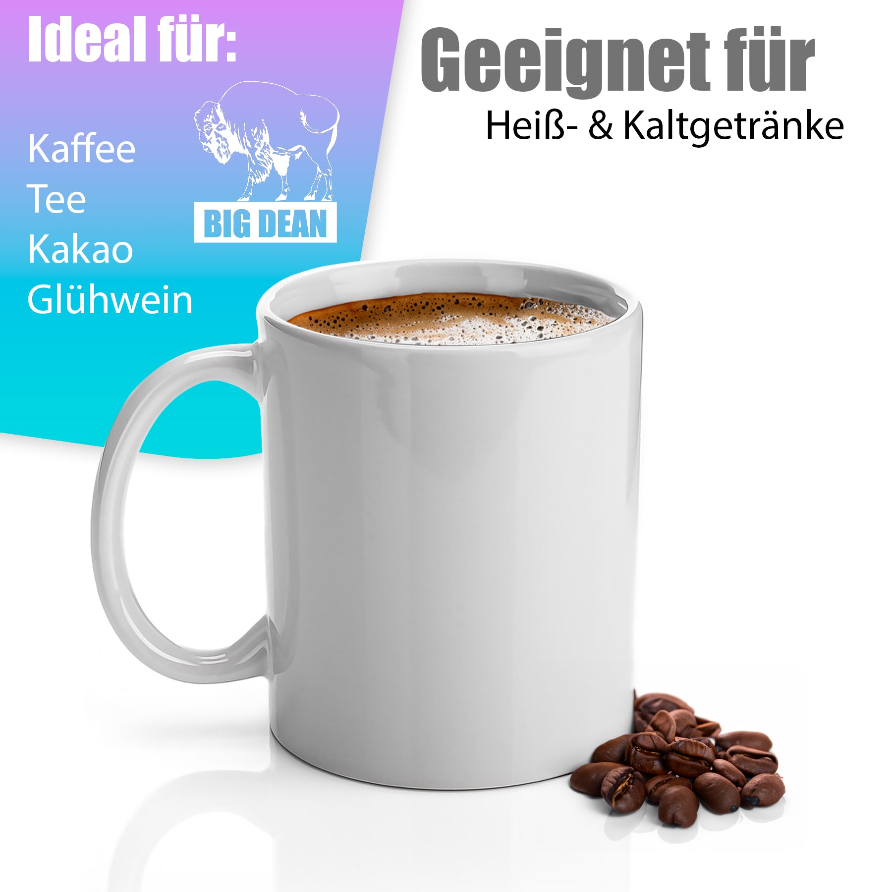 6 Stück Kaffeebecher weiß 300ml Tassen Set – Kaffeetassen Set aus hochwertigem Porzellan in Geschenkverpackung - Tassen zum Bemalen image 4