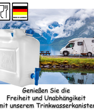 4x Wasserkanister 10l bis 12l Trinkwasserbehälter Trinkwasserkanister mit Hahn Lebensmittelecht 2